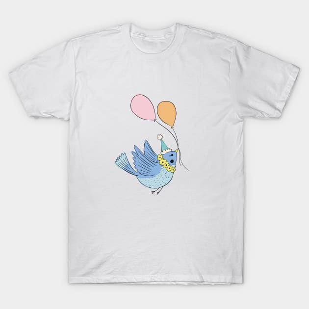 Birthday Bird T-Shirt by Jackie Hurd